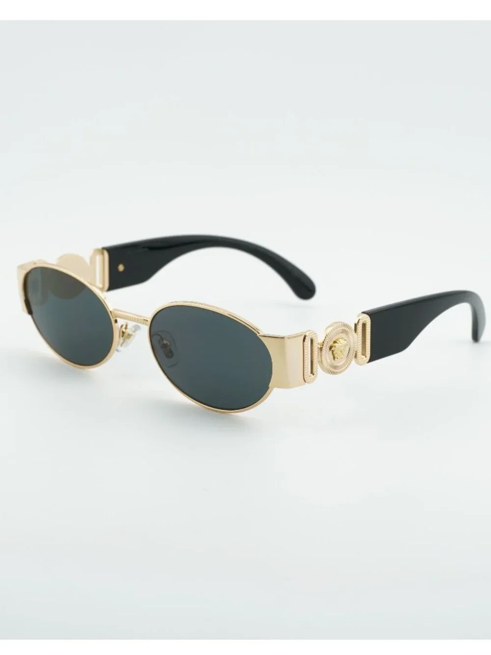 Versace VE2299 1002/87 Sunglasses Gold Oval Frame, Grey Lenses